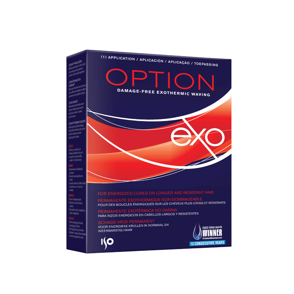 Option Exo Wave for Energized Curl on Longer Resistant Hair